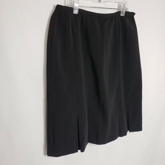 Norton McNaughton Petites Womens Skirt 10P Black Pleated Hem Lined Polyester - Picture 4 of 11